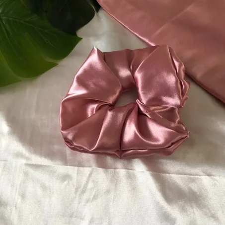 Chouchou en Satin Rose Large