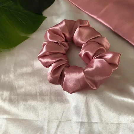 Chouchou en Satin Rose Medium