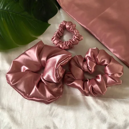 Chouchou en Satin Rose