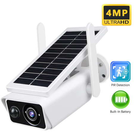 كاميرا مراقبة خارجية تعمل بالطاقة الشمسية والواي فاي - دقة 4MP