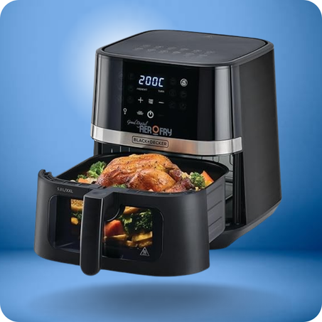 مقلاة هوائية، للقلي والشواء والتحميص او إعادة التسخين