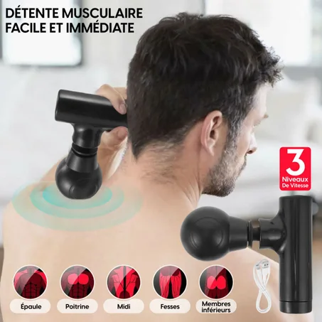 مسدس تدليك مدمج قابل لإعادة الشحن