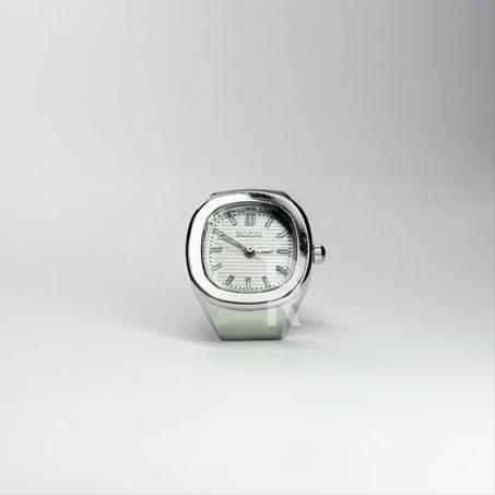 finger watch silver white