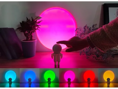 KSWING البسيطة الذكية غروب الشمس ليلة ضوء رائد الفضاء الفجر غرفة نوم الديكور مصباح RGB الألوان كشاف ضوئي