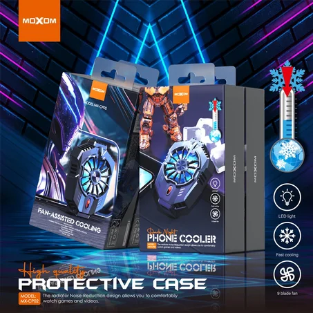 مبرد الجوال المصنوع بخامة الألمنيوم المميز بأضاءه العاب انيقه وتبريد سريع من ماركة ماكسوم