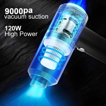 مكنسة كهربائية 2✖️1 نفخ وشفط بقوة كبيرة من ماركة  LPQSY العالمية مكنسة يدوية كهربائية لاسلكية تعمل بالشحن بقوة شفط عالية بقوة 9000 باسكال