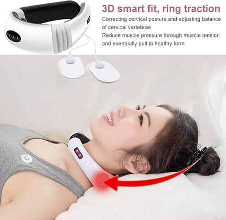 جهاز تدليك الرقبه بالنبضات الكهربائية والعلاج الطبيعي يعمل على نبضات كهربائية خفيفة تنتشر عبر أجزاء محددة من الرقبة، مما يساهم في التخلص من آلام الرقبه والعمود الفقري وتخفيف الضغط على العضلات