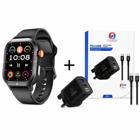 عرض حتى نفاذ الكمية ساعة U1 الذكية من CUBOT + شاحن Spindme Fast Charge بقوة 30W مع الساعة بتصميم أنيق ورياضي، مناسبة للرجال والنساء.