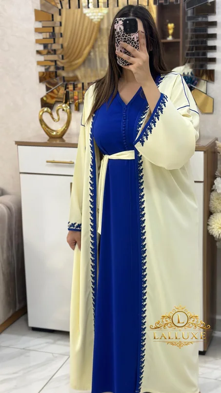 قفطان مغربي قطعتين – أناقة راقية بتصميم عصري