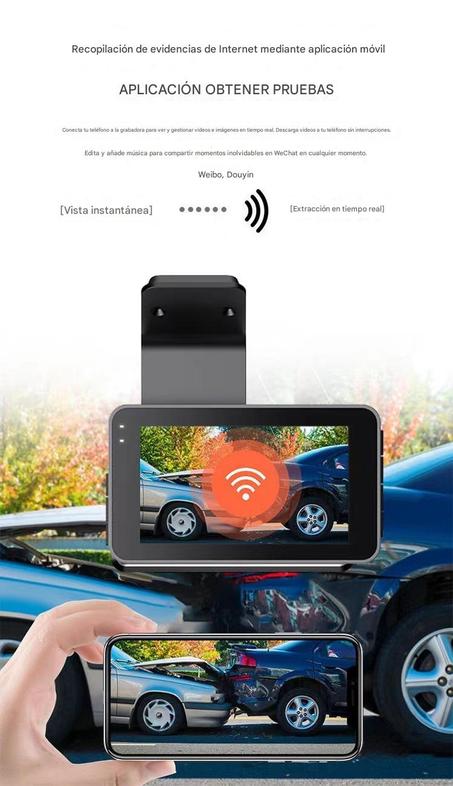 Cámara de tablero HD con WiFi y GPS