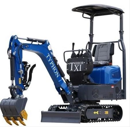2025 TYPHON TERROR XI STORM Mini Excavator – 1.1 Ton Trench Digger with Boom Swing & Hydraulic Thumb