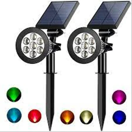 مصباح بالطاقة الشمسية، يوفر 7 ألوان مختلفة من الإضاءة ويعمل تلقائيا