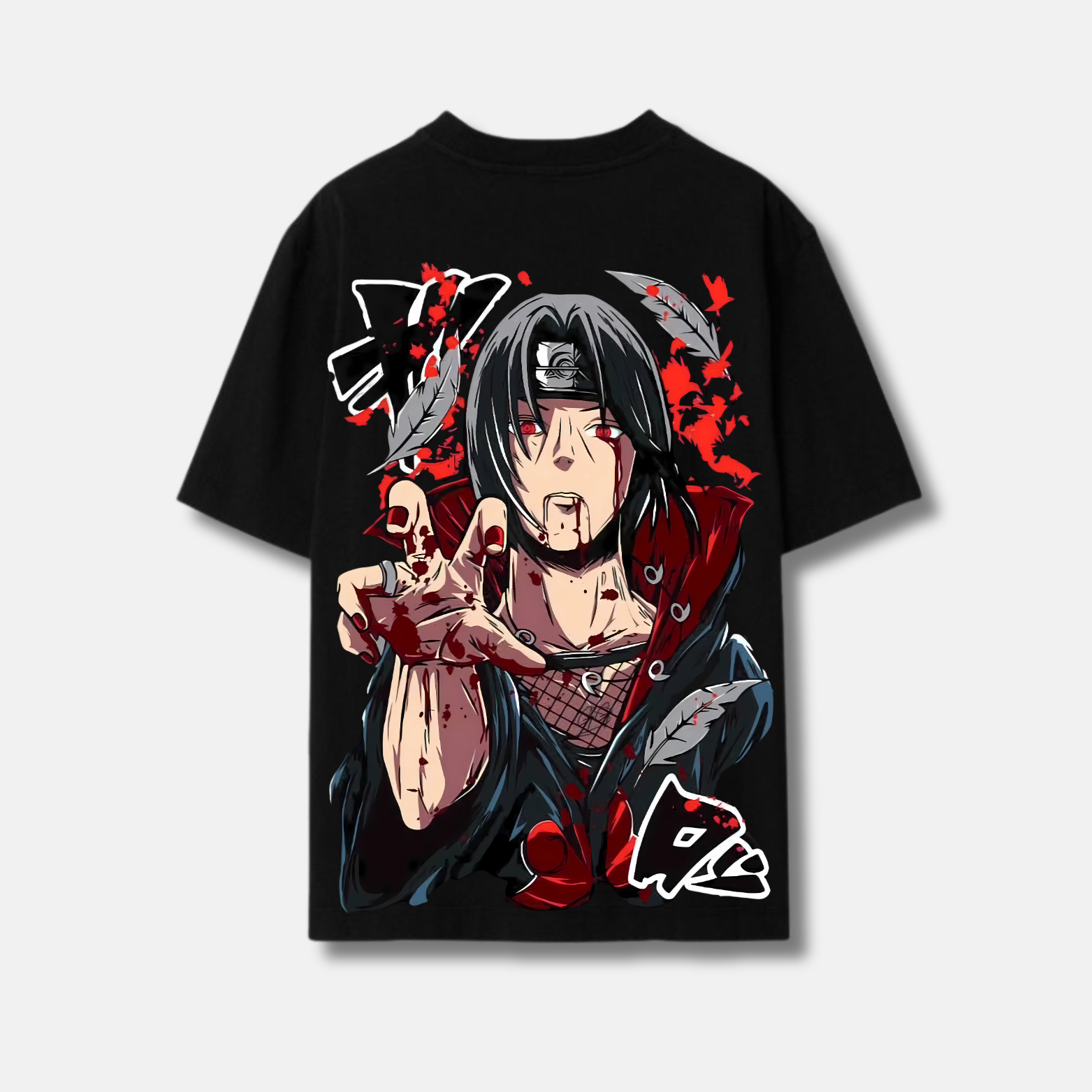T-shirt - Itachi Uchiwa - Naruto - Blanc/Noir