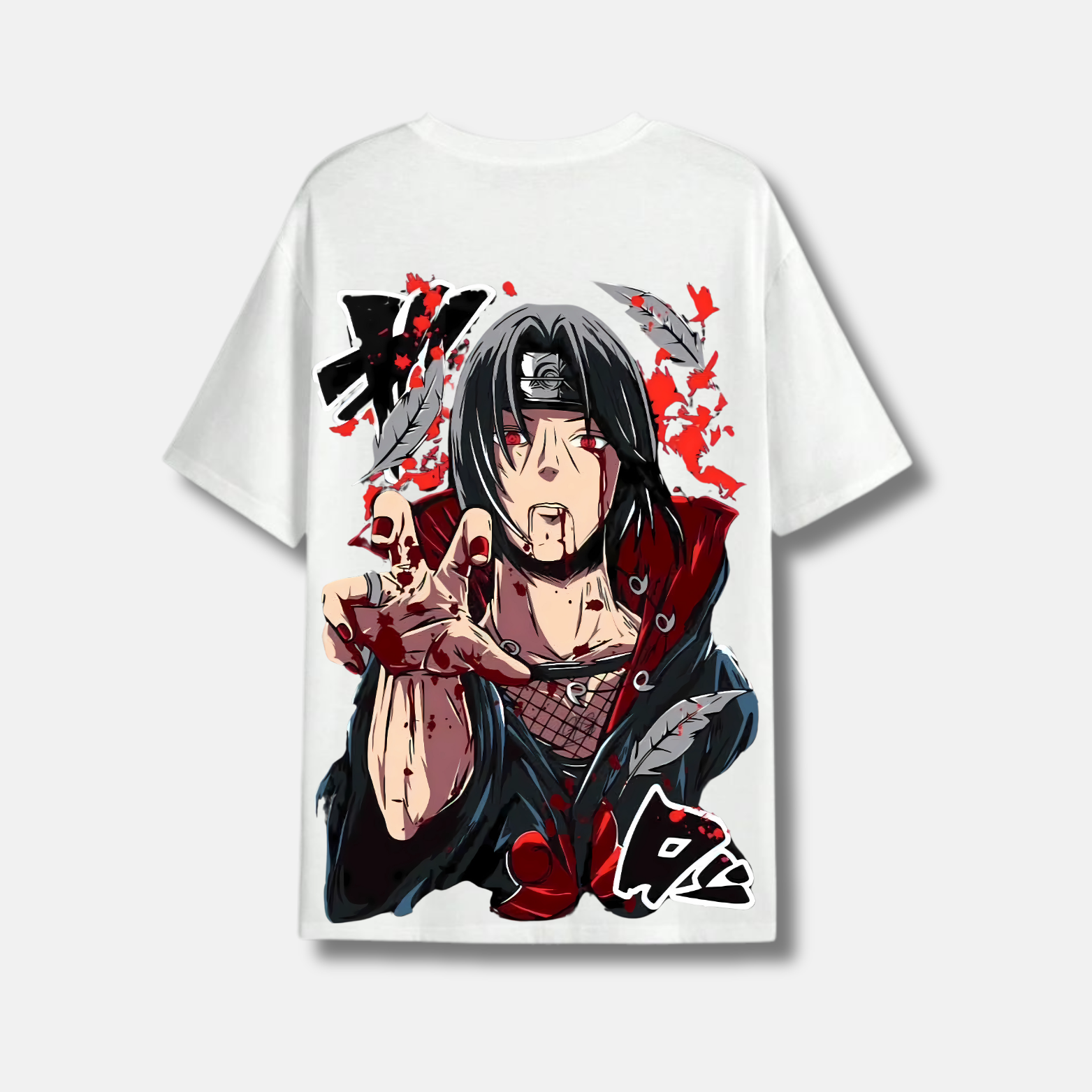 T-shirt - Itachi Uchiwa - Naruto - Blanc/Noir