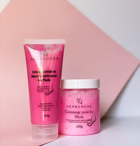 🦶 Pack Soin Complet pour les Pieds – Gommage & Crème Teintée Nourrissante