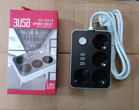 3 محطة شحن USB مع 4 منافذ التيار مع معدات الحماية