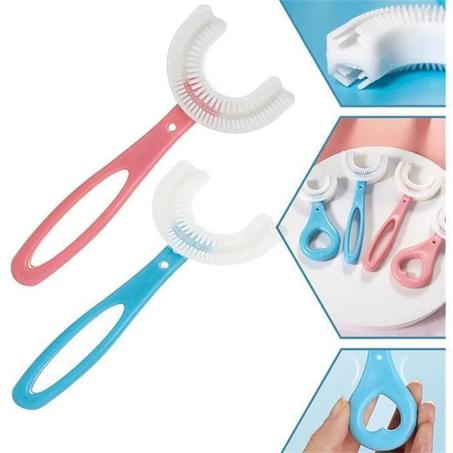 فرشاة أسنان يدوية من السيليكون للأطفال - Children u-shaped toothbrush