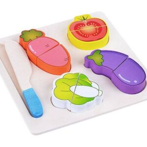 Découpe fruits/légumes/viandes  3D en bois