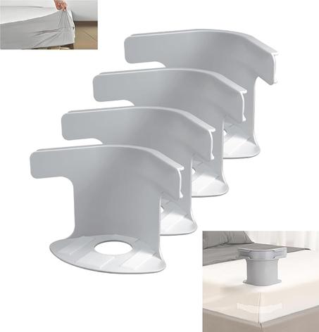4 Attaches de Couver Lit Anti-Dérapant, Toutes Tailles (Simple/Double/Roi), Maintien Solide des Draps