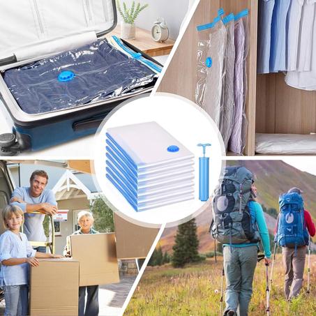 Lot de 6 sacs sous vide (6 x 60 x 80 cm) – Sacs sous vide pour vêtements et couettes