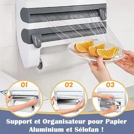 Distributeur Papier Aluminium Et Film 4 en 1 ,Organisateur de Cuisine