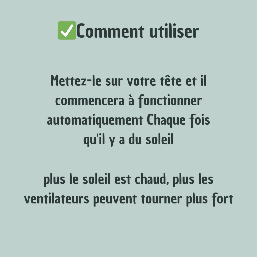 Chapeau avec ventilateur solaire intégré
