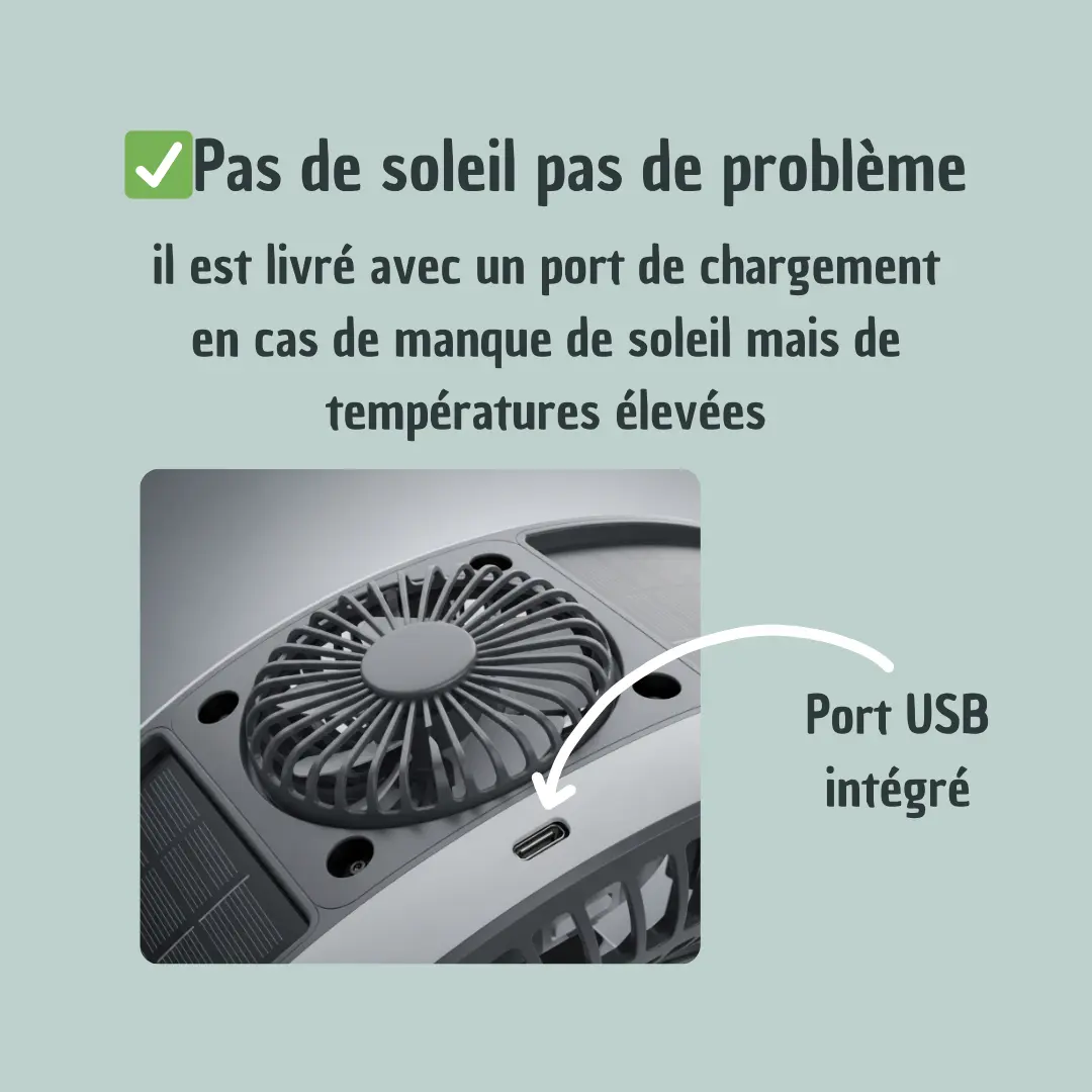 Chapeau avec ventilateur solaire intégré