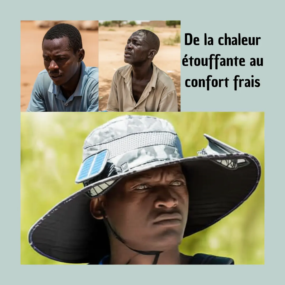 Chapeau avec ventilateur solaire intégré