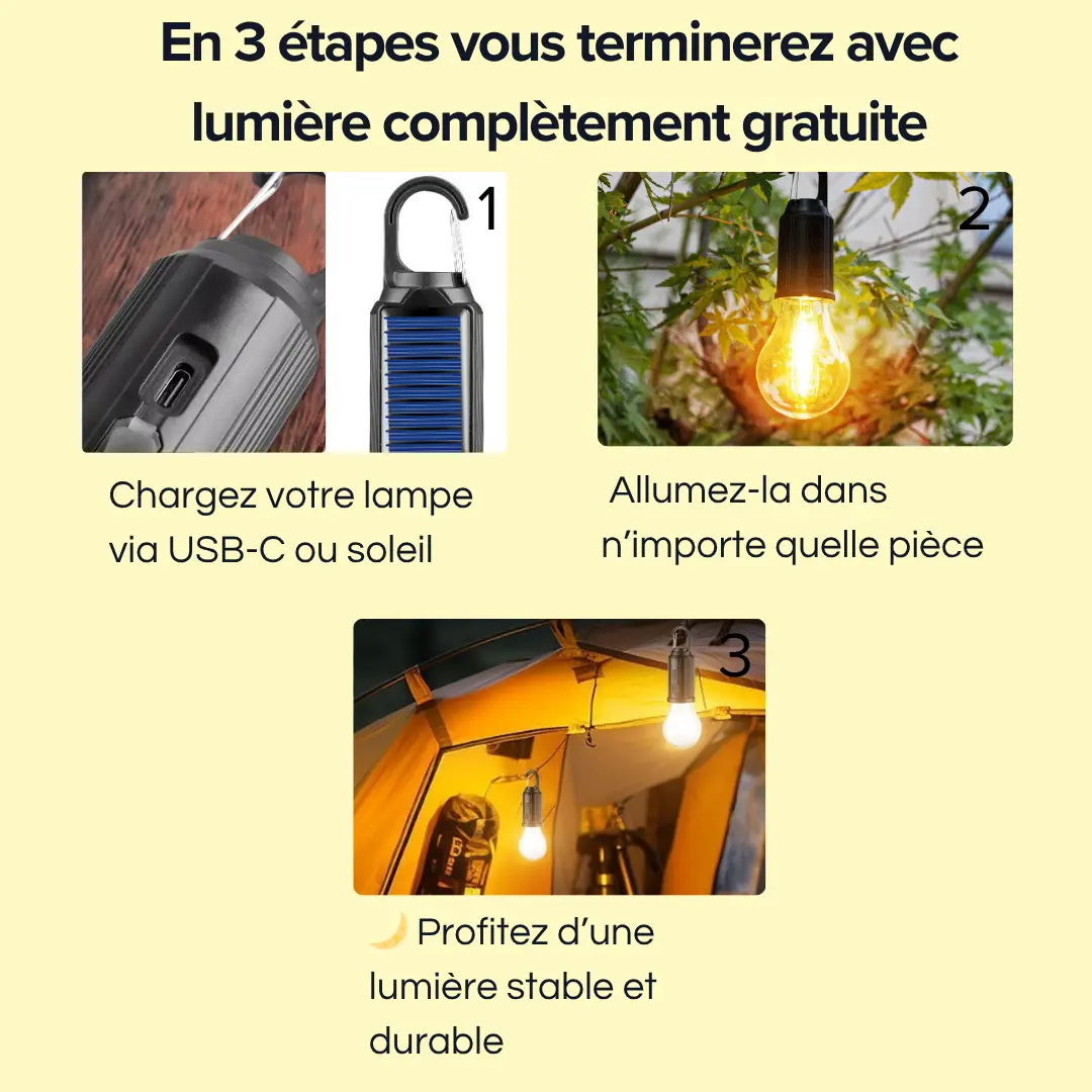 💡ÉcoLumi - Ampoule Solaire Économique – Éclaire ta maison même sans électricité ⚡
