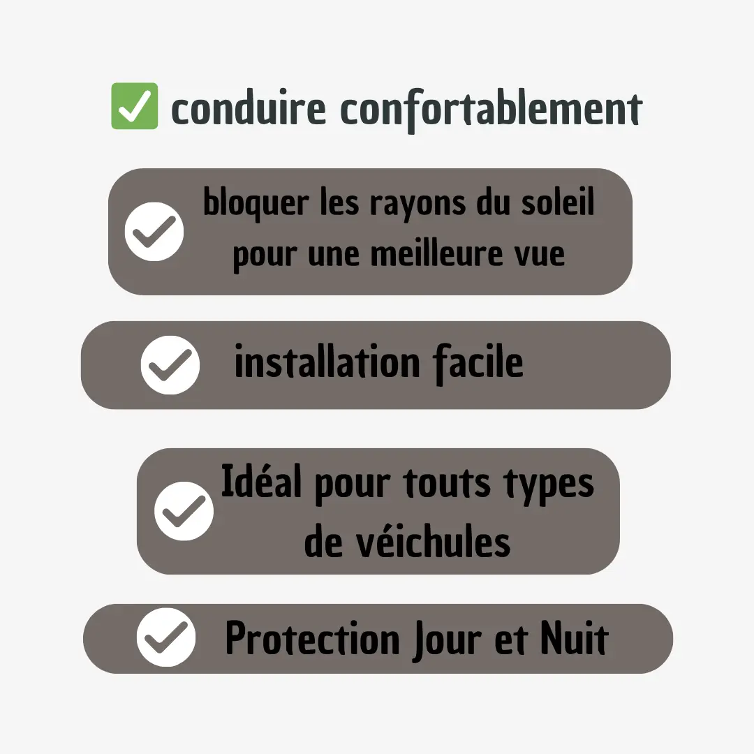 pare-soleil de voiture polarisé extensible