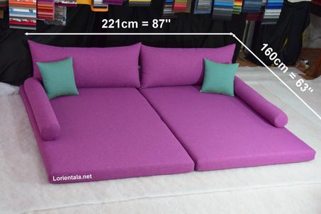 Linen Purple Floor seating sofa living room, Arabic Oriental Moroccan Home Decor Couch