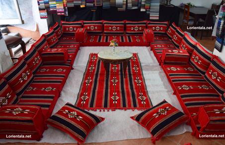 Big U SHAPED Black Red Oriental Floor Seating Sofa Arabic  Cushions Home Decor Couch