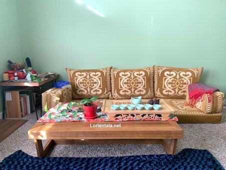 Oriental Floor Seating Sofa,  Arabic set Turkish Moroccan Floor cushions, Kilim Couch