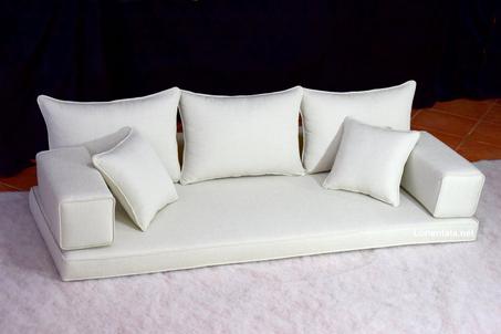 Linen Beige Floor seating sofa living room, Arabic Oriental Moroccan Home Decor Couch