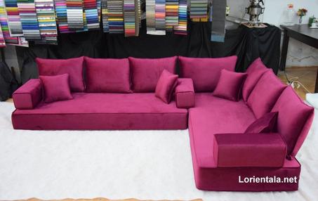 L SHAPED  8'' thickness VELVET Oriental Floor Seating Sofa Arabic Turkish Cushions couch
