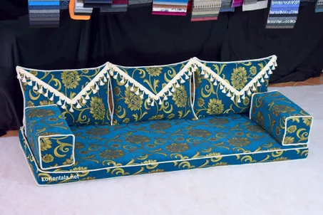 Oriental Green Floor seating sofa living room, Arabic Turkish Moroccan Home Decor Couch