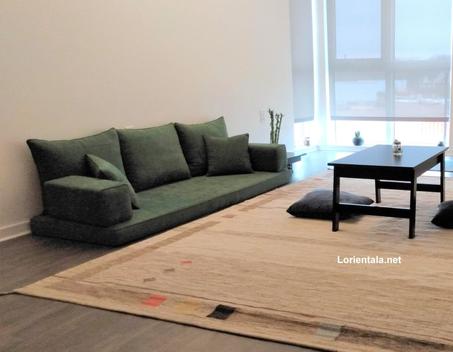 Dark Green Floor seating sofa living room, Arabic Oriental Moroccan Home Decor Couch