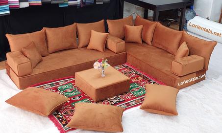 L SHAPED 8'' thickness VELVET Amber Oriental Floor Seating Sofa Arabic Cushions Home Decor