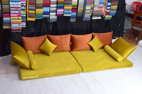 Velvet God Amber Floor seating sofa living room, Arabic Oriental Moroccan Home Decor Couch