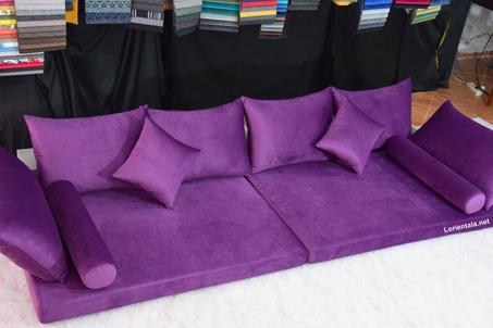 Velvet Purple Floor seating sofa living room, Arabic Oriental Moroccan Home Decor Couch