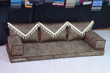 Oriental Brown Floor seating sofa living room, Arabic Turkish Moroccan Home Decor Couch