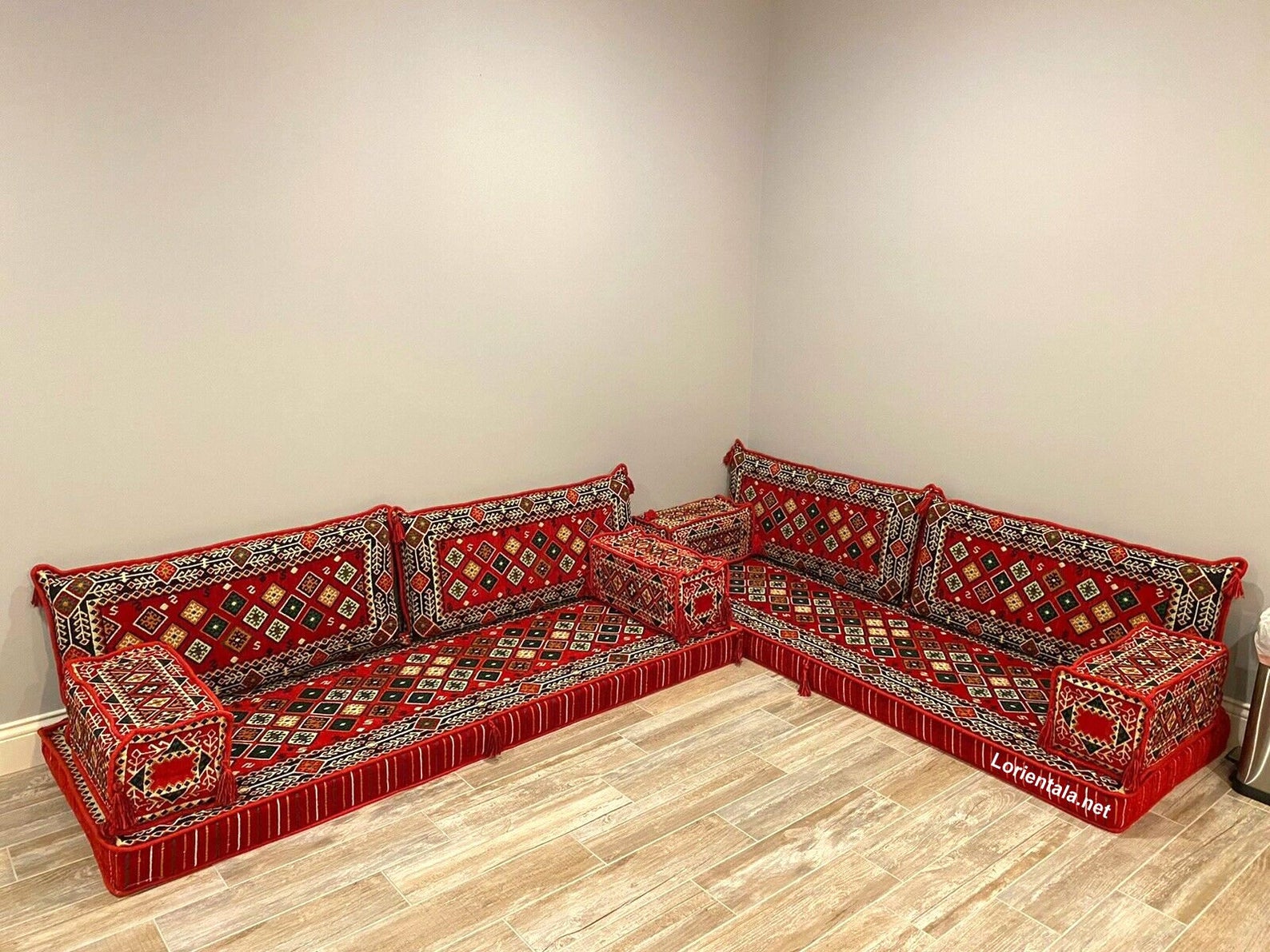Arabic Floor Seating Sofa Set, Meditation Yoga Sofa, Bohemian