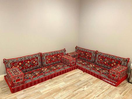 L SHAPED Oriental Floor Seating Sofa Arabic Cushions Turkish Moroccan Home Decor
