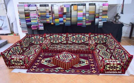 Big U SHAPED Burgundy  Oriental Floor Seating Sofa Arabic  Cushions Home Decor Couch