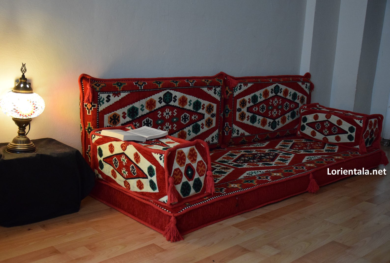 Bohemian Floor Cushion, Sectional Sofa with Ottoman Couch and Rug, Tur –  Arabic Sofa