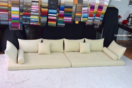 Beige Color Floor seating sofa living room, Arabic Oriental Moroccan Home Decor Couch