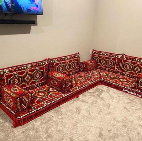 L SHAPED Oriental Floor Seating Sofa Arabic Cushions Turkish Moroccan Home Decor