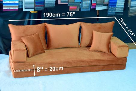 VELVET Amber 8'' thickness Floor seating sofa living room, Oriental Moroccan Home Decor Couch