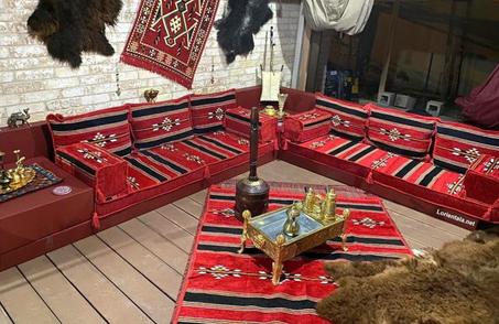 L SHAPED Black red Oriental Floor Seating Sofa Arabic Cushions Turkish Moroccan Home Decor