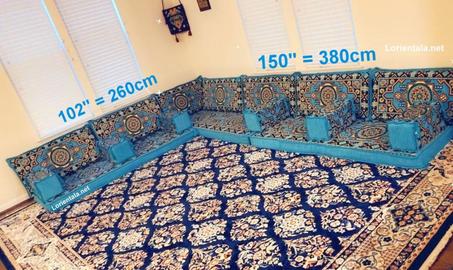 Big L SHAPED Red Oriental Floor Seating Sofa Arabic Cushions Home Decor Couch